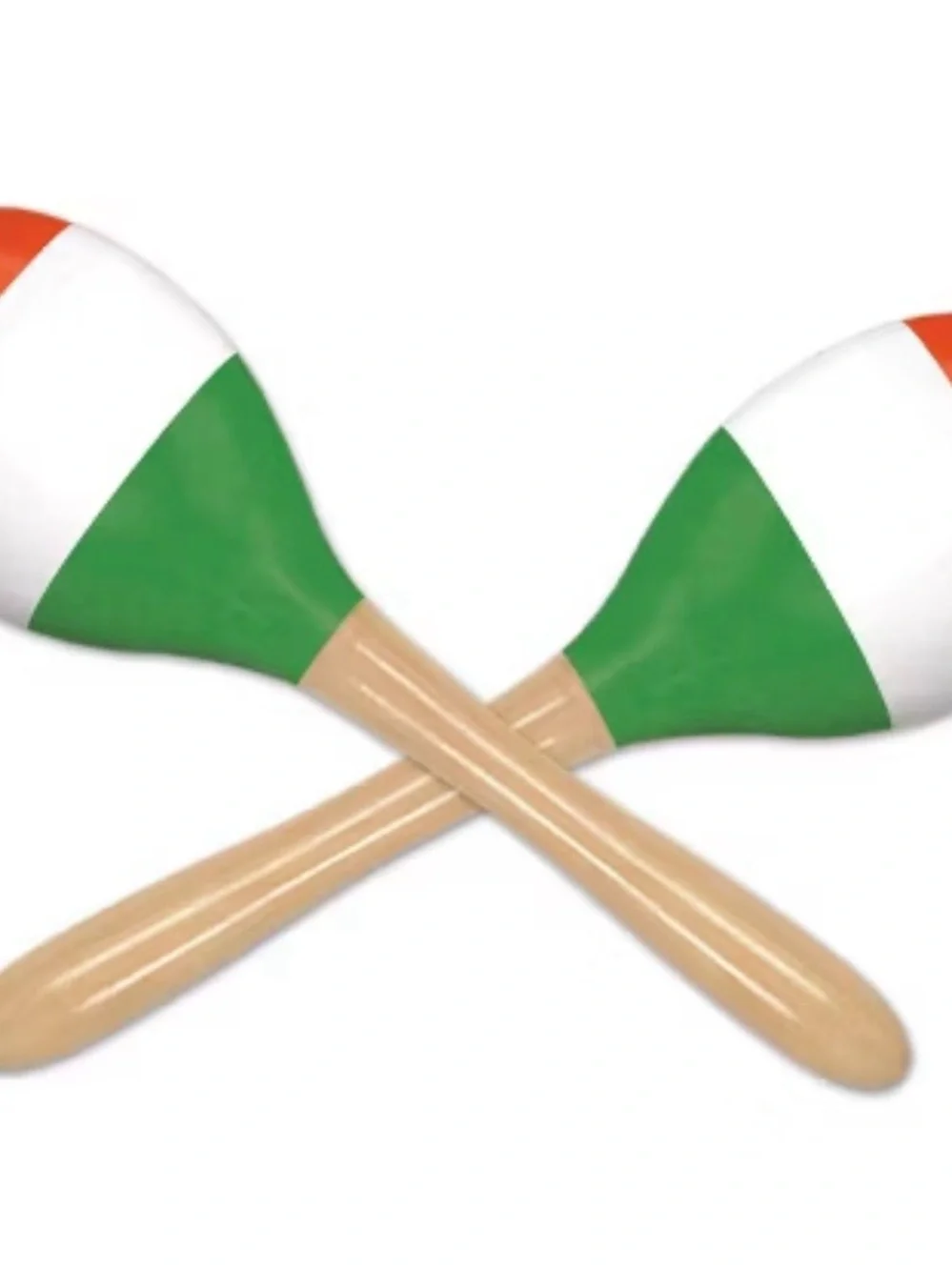 Wooden Handheld Maracas for Kids - Red, White & Green
